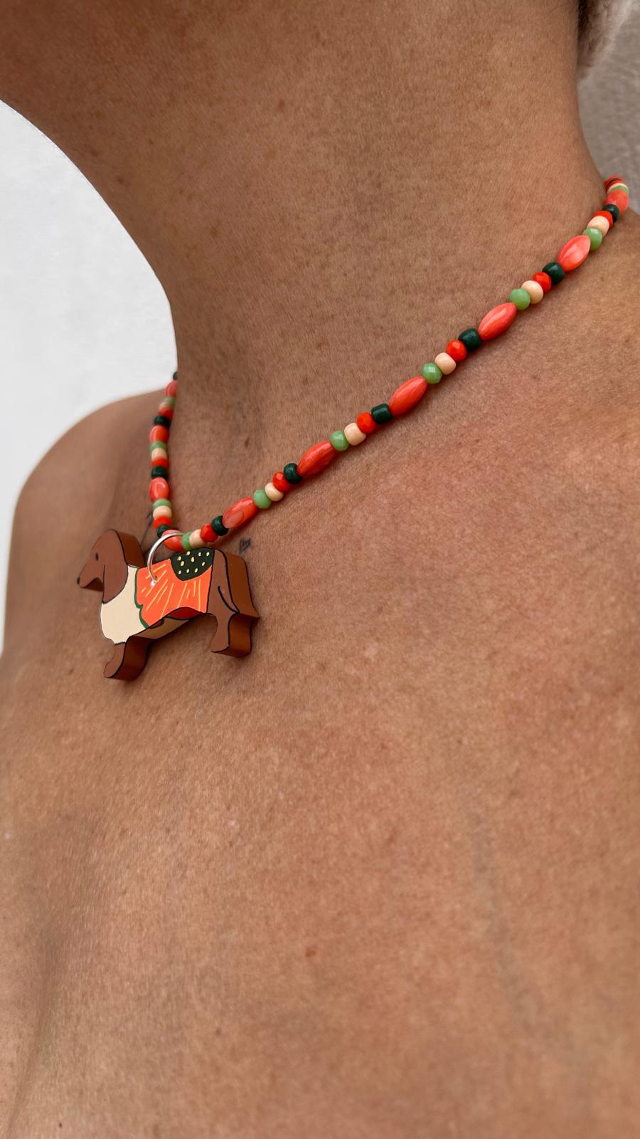 Collar Greta Flor naranja