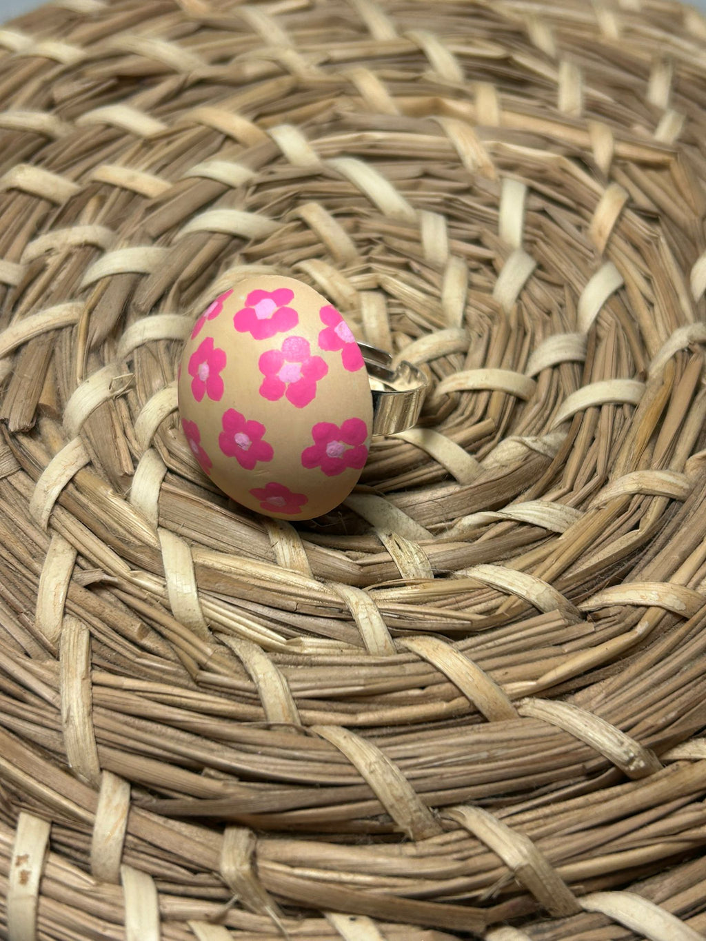 Anillo círculo flor rosa