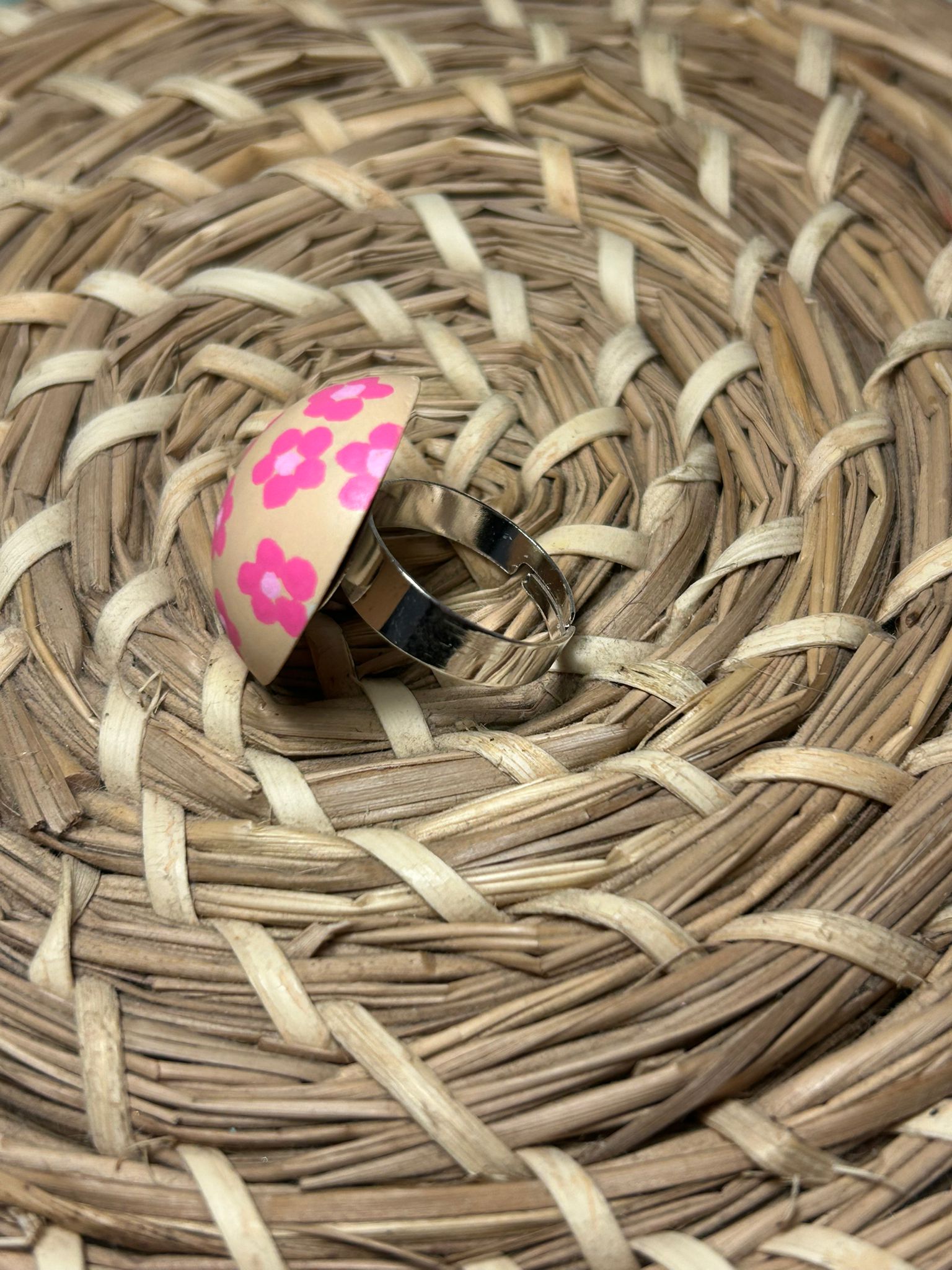 Anillo círculo flor rosa