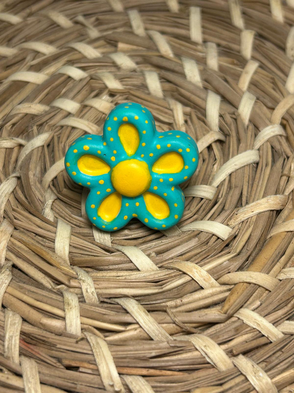 Anillo flor turquesa
