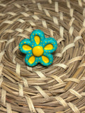 Anillo flor turquesa