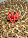 Anillo flor rosa y marrón