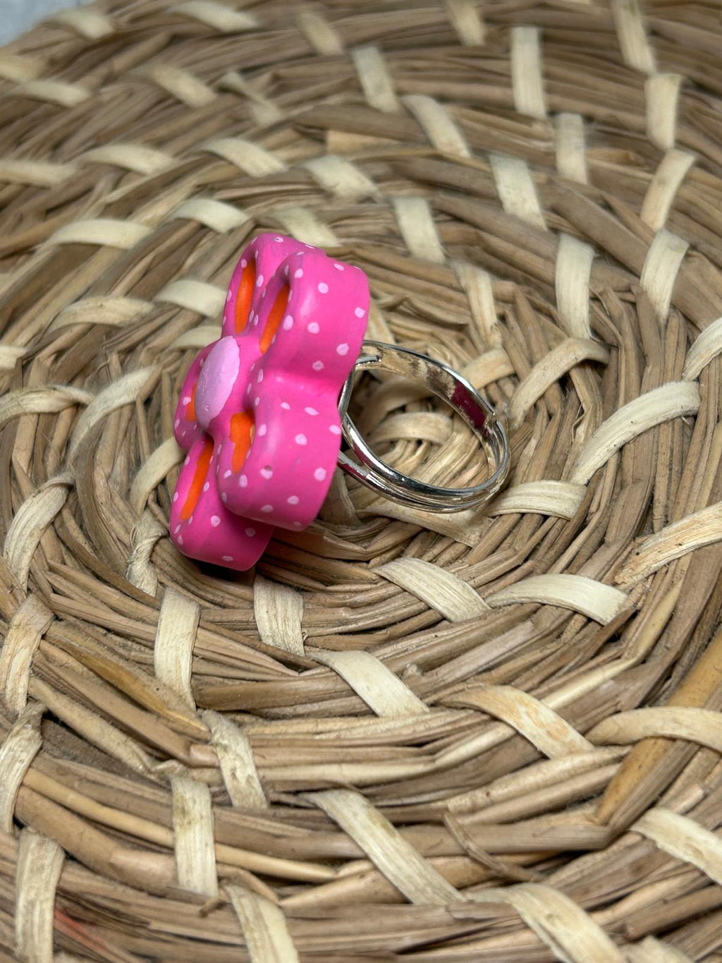 Anillo Flor rosa y naranja