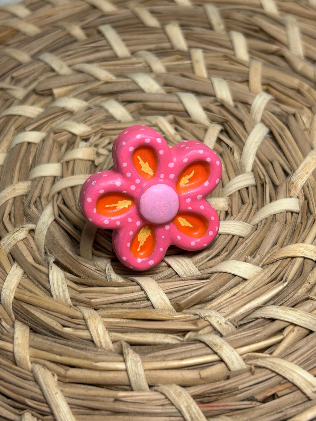 Anillo Flor rosa y naranja